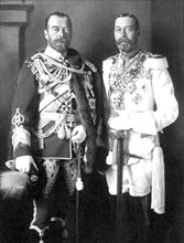 Tsar Nicholas II of Russia and George V of the United Kingdom, 1913. Artist: Anon