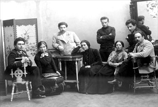 Students, members of a revolutionary cell in St Petersburg, Russia, 1908.  Artist: Anon