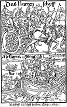 Title page of an edition of Ship of Fools, by Sebastian Brant, 1494.  Artist: Albrecht Dürer