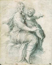 'Madonna and Child on the Clouds', c1525.  Artist: Parmigianino