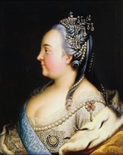 'Portrait of Empress Elisabeth with Pearls', c1768.  Artist: Heinrich Buchholz