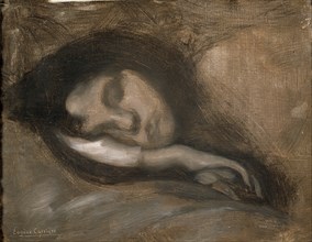 'Head of a Sleeping Woman', 19th or early 20th century. Artist: Eugene Carriere