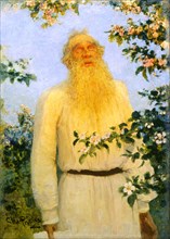 'Portrait of the author Leo N Tolstoy', 1912.  Artist: Il'ya Repin