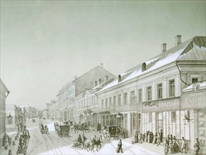 Kuznetsky Most, Moscow, Russia, 1840s.  Artist: Anon