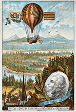 First attempt by Guyton de Morveau to direct a balloon, Dijon, France, 1784 (1890s).  Artist: Anon
