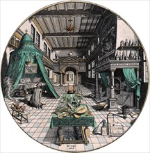 Alchemist's laboratory, 1595.  Artist: Hans Vredeman de Vries