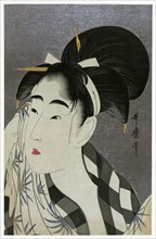 'Woman Wiping Sweat', 1798.  Artist: Kitagawa Utamaro