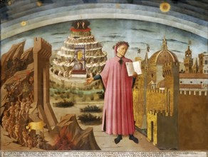 'Dante and the Divine Comedy' (The Comedy Illuminating Florence), 1464-1465.  Artist: Domenico di Michelino