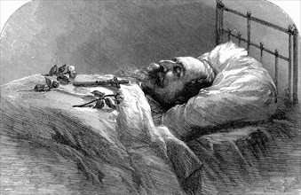 Emperor Napoleon III of France on his deathbed, 1873.  Artist: Anon