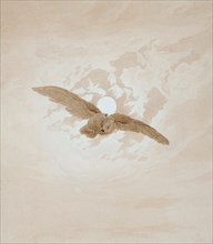 'Owl Flying against a Moonlit Sky', 1836-1837.  Artist: Caspar David Friedrich