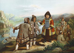 Yakuts at the Lena River, Siberia, Russia, 1862.  Artist: Anon