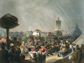 Public festivities following the coronation of Tsar Alexander II, Khodynka Field, Moscow, 1856.  Artist: Mihály Zichy