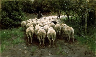 'Sheep in the Forest', 19th century.  Artist: Anton Mauve