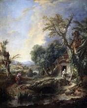 'Landscape with a Hermit', 1742.  Artist: François Boucher