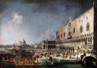 'Arrival of the French Ambassador in Venice', 1725-1726.  Artist: Canaletto