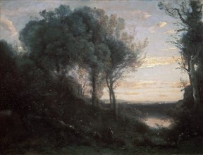 'Evening', 1850-1860s.  Artist: Jean-Baptiste-Camille Corot