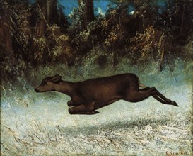 'Doe Leaping', 19th century.  Artist: Gustave Courbet