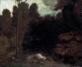 'Landscape with a Dead Horse', 1850s.  Artist: Gustave Courbet