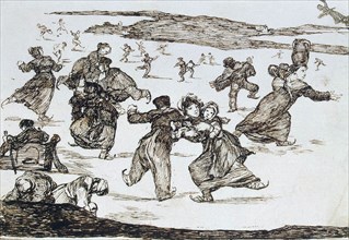 'Skaters', between 1812 and 1823.  Artist: Francisco Goya
