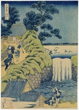Waterfall Aigaoka (From the series Waterfalls of the Various Provinces), c1829.  Artist: Hokusai