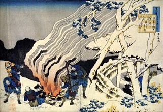 From the series Hundred Poems by One Hundred Poets: Minamoto no Muneyuki, c1830.  Artist: Hokusai