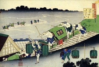 From the series Hundred Poems by One Hundred Poets: Fujiwara no Michinobu Ason, c1830.  Artist: Hokusai