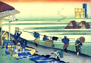 From the series Hundred Poems by One Hundred Poets: Minamoto no Tsunenobu, c1830.  Artist: Hokusai