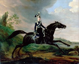 'Equestrian Portrait of Grand Prince Alexander Nikolayevich', (1818-1881), 1832.  Artist: Franz Kruguer