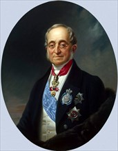 'Portrait of the Chancellor of the Russian Empire Count Karl Robert Nesselrode', (1780-1862), 1840s. Artist: Franz Kruguer