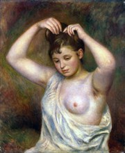 'Woman Arranging her Hair', 1887.  Artist: Pierre-Auguste Renoir