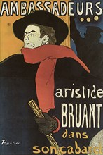 'Bruant in Ambassadeurs', 1892.  Artist: Henri de Toulouse-Lautrec