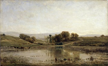 'A Pond', 1858.  Artist: Charles François Daubigny