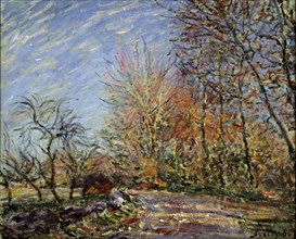 'At the edge of the forest in Fontainebleau', 1885.  Creator: Alfred Sisley.