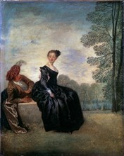 'A Capricious Woman (La Boudeuse)', 1718.  Artist: Jean-Antoine Watteau