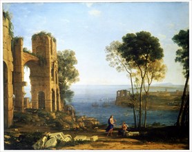 'Coast View with Apollo and the Cumaean Sibyl', between 1645 and 1649.  Artist: Claude Lorrain