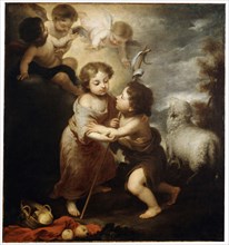 'Christ and John the Baptist as Children', between 1655 and 1660.  Artist: Bartolomé Esteban Murillo