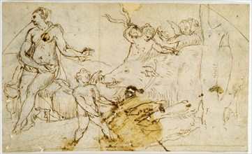 'Venus, putti and a wild Boar', c.1520-1540. Artist: Perino del Vaga