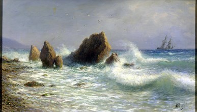 'At the Livadia shore', 1895.  Artist: Lev Felixovich Lagorio
