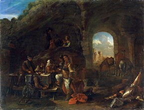 'Tavern Scene', c1640-1665. Creator: Philip Wouverman.