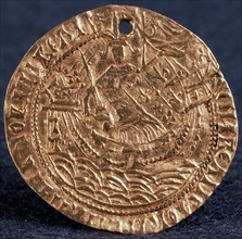 'Coin (Korabelnik) of Tsar Ivan III', (Reverse: Ruler on his ship), 1471-1490. Artist: Unknown