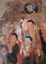 'Group of monks and Bodhisattvas', 9th-10th century. Artist: Unknown