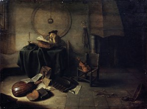 'Melancholy II (Scientist in his studio)', Dutch painting of 17th century. Artist: Isaak de Jouderville
