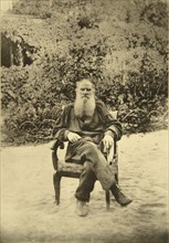 Russian author Leo Tolstoy, Yasnaya Polyana, near Tula, Russia, 1890s. Artist: Sophia Tolstaya