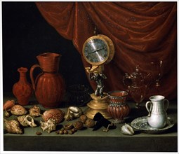 'Still Life with a Clock', 1652.  Artist: Antonio Pereda y Salgado