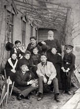 Russian author Anton Chekhov with family and friends, 1890. Artist: Unknown
