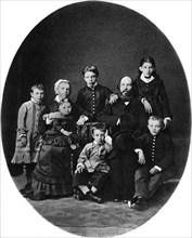 Vladimir Ulyanov (Lenin) as a grammar school pupil, with his family, Simbirsk, Russia, 1879. Artist: Unknown