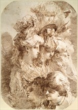 'Studies of Eight Heads', late 18th or early 19th century. Artist: Mauro Gandolfi
