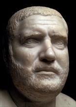 Marble portrait bust of the Roman Emperor Balbinus, 3rd century. Artist: Unknown