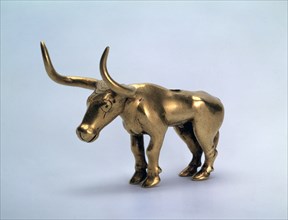 Gold figurine of a bull (piece from a pole of a canopy), Scythian, 3rd millenium BC. Artist: Unknown