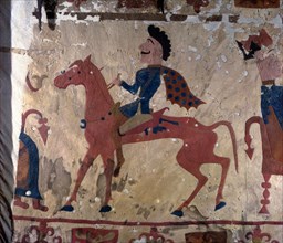 Horseman, Pazyryk felt artefact (carpet detail), 5th or 4th century BC. Artist: Unknown